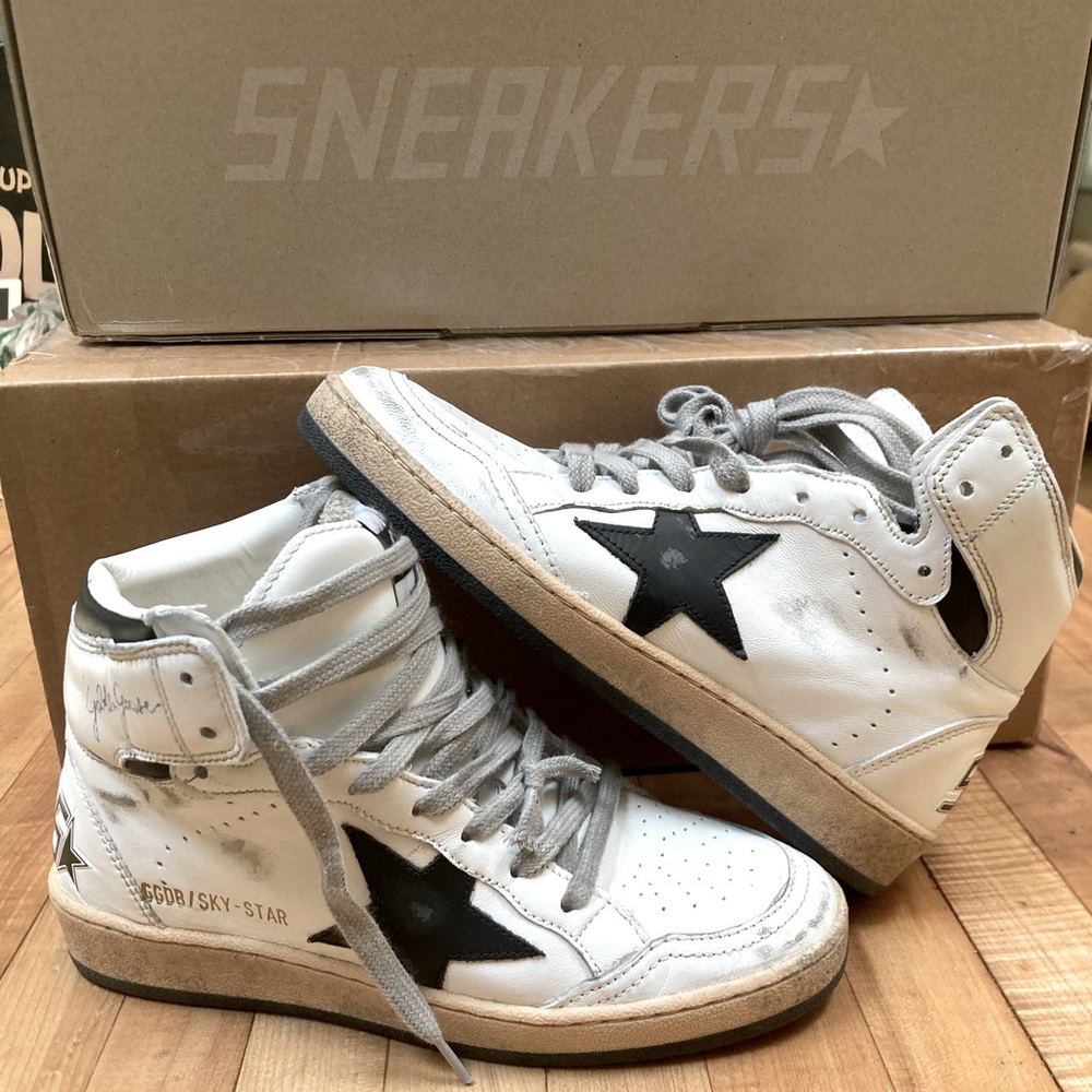 Golden Goose Sky Star Leather High Top Sneaker